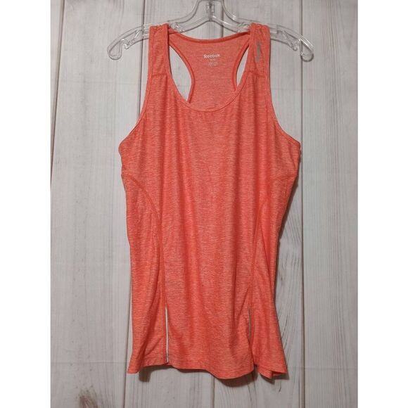 Reebok Tank Top Ladies Medium Coral Razorback‎ Reflective Light Weight - Picture 1 of 8